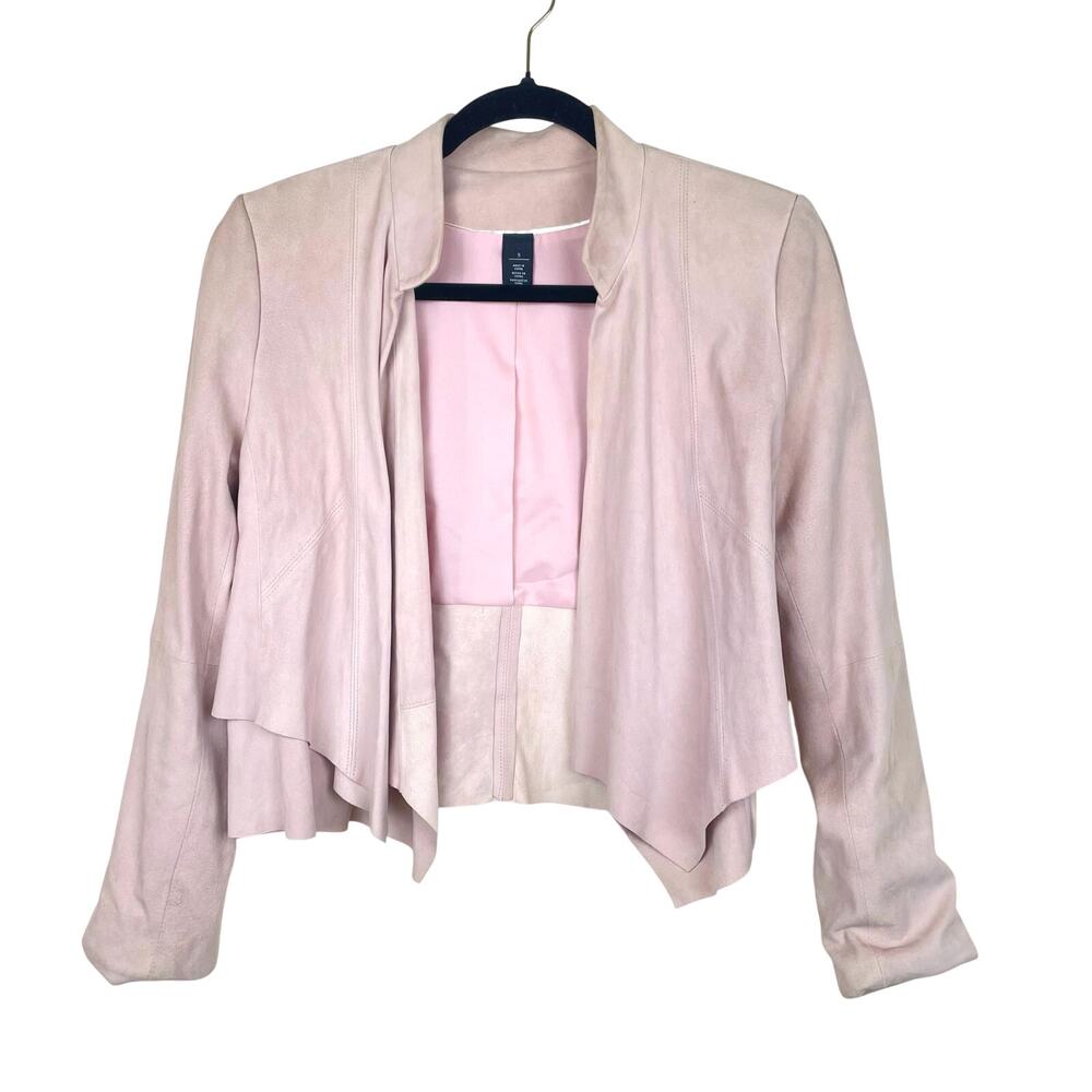 White House Black Market Jacket Sz S Pink Suede Glam Minimalist Lightweight Boho